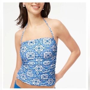 J Crew Swim S Halter Tankini Top Blue